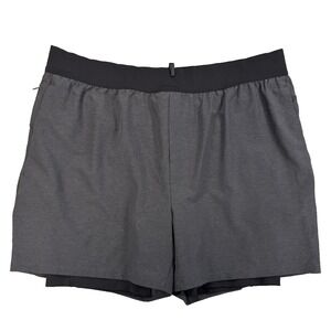VRST Men's Large Gray Compression Liner Athletic Running‎ Workout Shorts Active